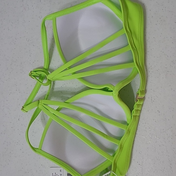 NWT Colloyes Neon Green Push-up Bikini Top size Small - Picture 2 of 8